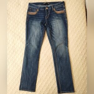 Express | Stella Ankle Skinny Low Rise Embellished Y2K Jeans